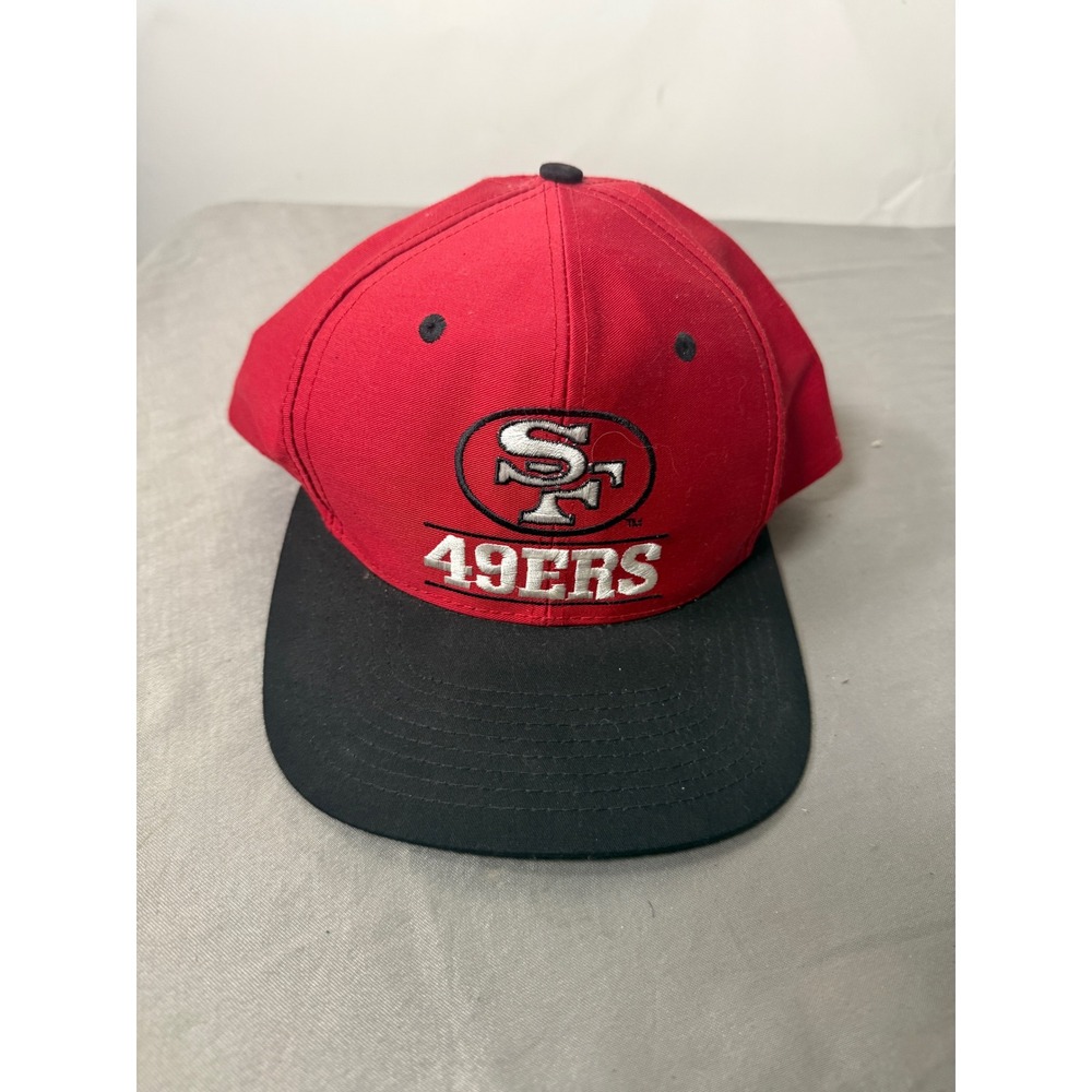 Vintage San Francisco 49ers Eastport Snapback Hat Red Black NFL Football Cap